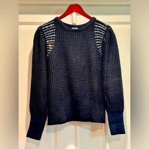 Rhinestone Inset Crew Sweater